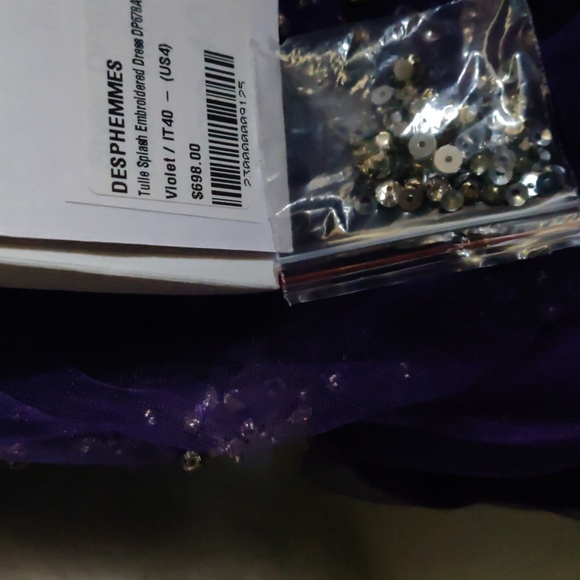 Des Phemmes tulle midi dress featuring splash crystal-embroidery 4 - Picture 12 of 16